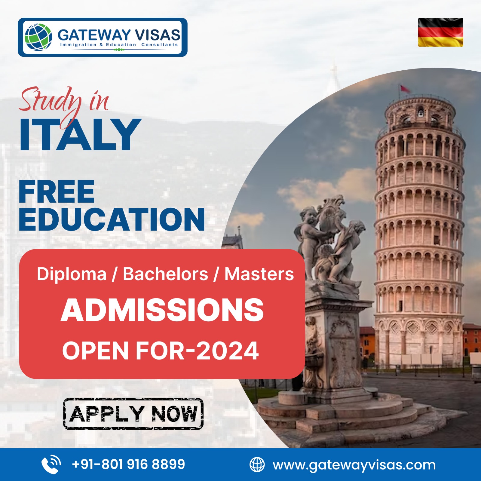 Apply for Italy student visa for Upcoming intakes 2024